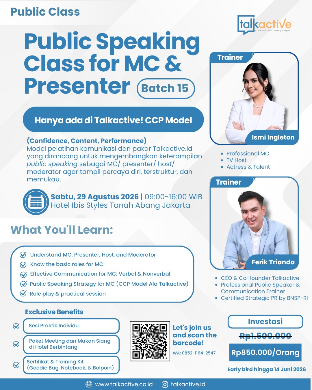 Public Speaking Class for MC & Presenter Batch 15